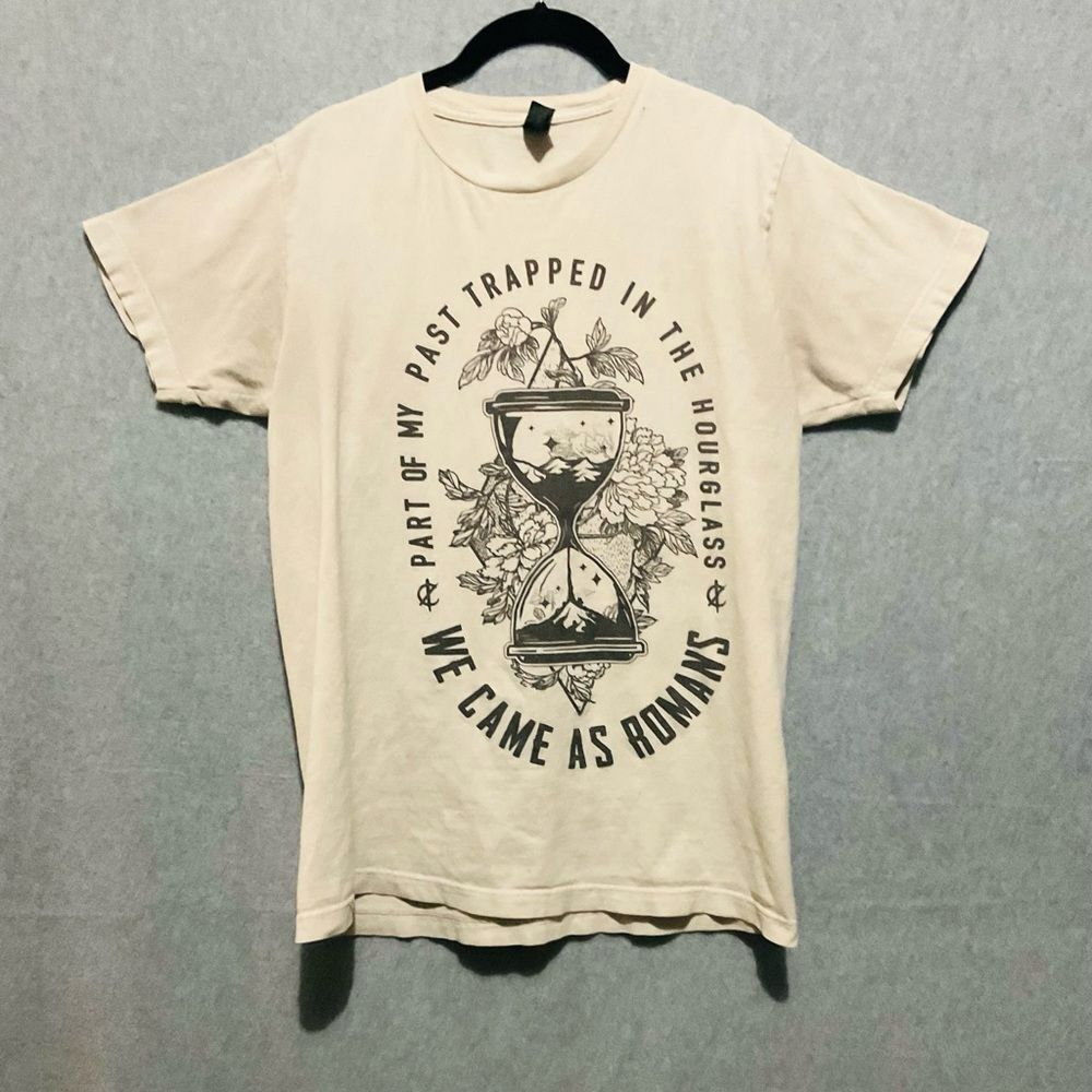 We Came As Romans Band T-Shirt M Cream Hourglass Floral Metalcore Graphic Tee